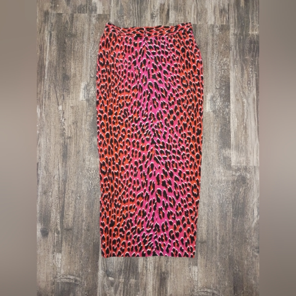 Zadig & Voltaire Jamelia Leopard Pink Women's Silk Skirt Size XL New - Picture 6 of 8